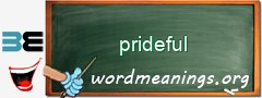 WordMeaning blackboard for prideful